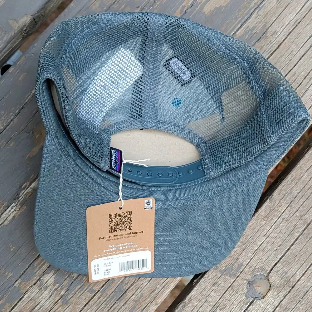NWT Patagonia Fitz Roy Horizons Trucker Hat Belay Blue Mountain Snapback Cap